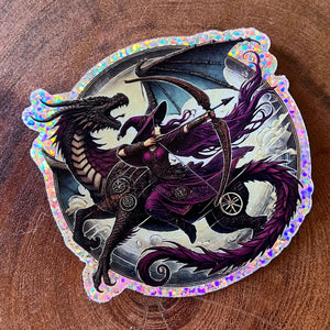 Sticker - Glitter Dragonsworn Huntress