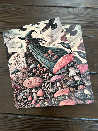 Witch, raven, mushrooms: Witch of the Mushroom Wood