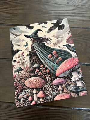 Witch, raven, mushrooms: Witch of the Mushroom Wood