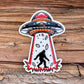 Sticker - Bigfoot Abduction UFO Glow-in-the-Dark