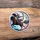 Sticker - holographic Witch with bow on horse