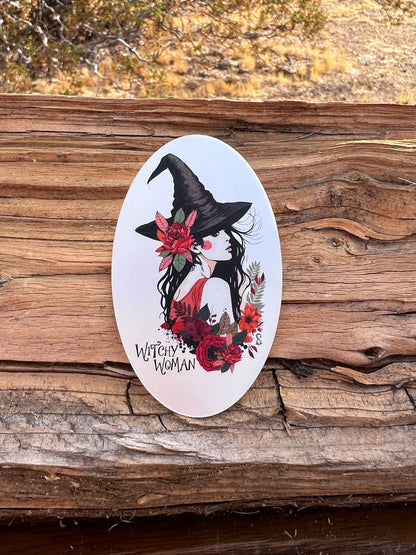 Sticker - Witchy Woman Floral Oval